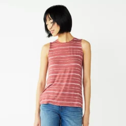 Nine West Essential Easy High-Neck Tank -Deals My Glow Wardrobe Store 5214280 Mauve Jewel Stripe
