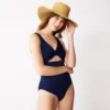 Women's Nine West Twist Front One-Piece Swimsuit