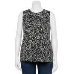 Plus Size Nine West Essential Easy High-Neck Tank 37 Plus Size Nine West Essential Easy High-Neck Tank -Deals My Glow Wardrobe Store 5234070 Black White Cheetah