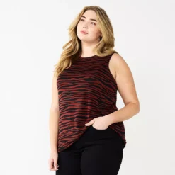 Plus Size Nine West Essential Easy High-Neck Tank 46 Plus Size Nine West Essential Easy High-Neck Tank -Deals My Glow Wardrobe Store 5234070 Brown Zebra