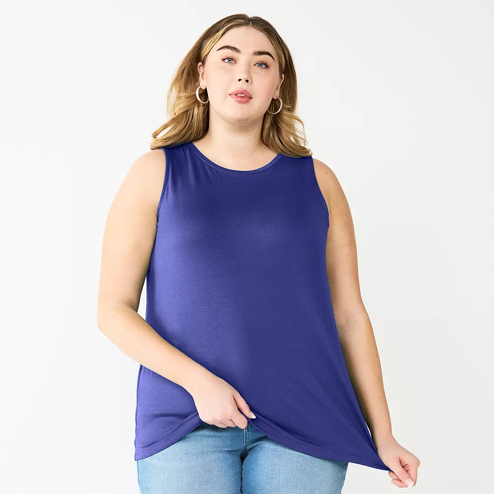 Plus Size Nine West Essential Easy High-Neck Tank 21 Plus Size Nine West Essential Easy High-Neck Tank - Image 19