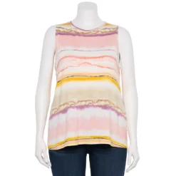 Plus Size Nine West Essential Easy High-Neck Tank 43 Plus Size Nine West Essential Easy High-Neck Tank -Deals My Glow Wardrobe Store 5234070 Sunset Stripe