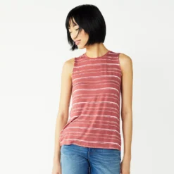 Petite Nine West Essential High Neck Tank -Deals My Glow Wardrobe Store 5234193 Mauve Jewel Stripe