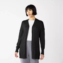 Women's Nine West Essential Lightweight Cardigan 21 Women's Nine West Essential Lightweight Cardigan -Deals My Glow Wardrobe Store 5234642 Black