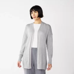 Women's Nine West Essential Lightweight Cardigan 20 Women's Nine West Essential Lightweight Cardigan -Deals My Glow Wardrobe Store 5234642 Gray Fox Heather