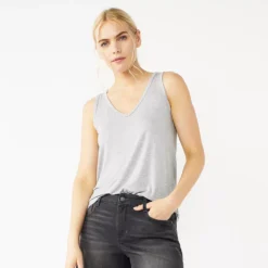 Petite Nine West Essential V-Neck Easy Tank -Deals My Glow Wardrobe Store 5234801 Gray Fox Heather