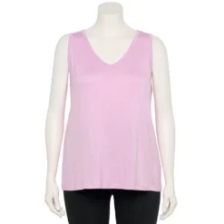 Plus Size Nine West Essential Easy V-Neck Tank -Deals My Glow Wardrobe Store 5235544 Lilac Necklace