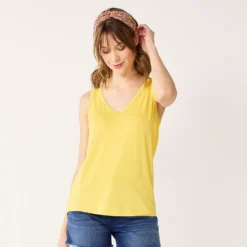 Women's Nine West Easy V-Neck Tank -Deals My Glow Wardrobe Store 5237679 Furry Gold