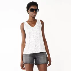 Women's Nine West Easy V-Neck Tank -Deals My Glow Wardrobe Store 5237679 Gray Flowy Animal