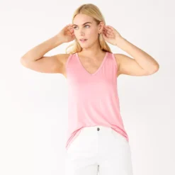 Women's Nine West Easy V-Neck Tank -Deals My Glow Wardrobe Store 5237679 Katerina Pink