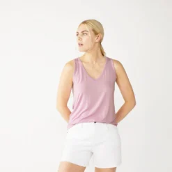 Women's Nine West Easy V-Neck Tank -Deals My Glow Wardrobe Store 5237679 Lilac Necklace