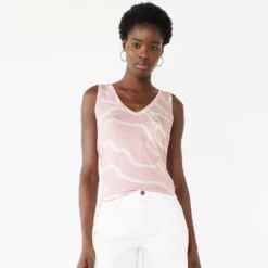 Women's Nine West Easy V-Neck Tank -Deals My Glow Wardrobe Store 5237679 Lilac Wavy Stripe