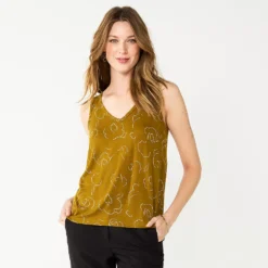 Women's Nine West Easy V-Neck Tank -Deals My Glow Wardrobe Store 5237679 Olive Floral