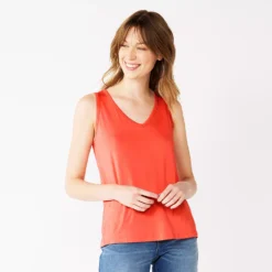 Women's Nine West Easy V-Neck Tank -Deals My Glow Wardrobe Store 5237679 Red