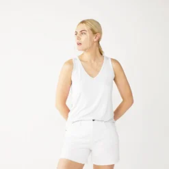 Women's Nine West Easy V-Neck Tank -Deals My Glow Wardrobe Store 5237679 White