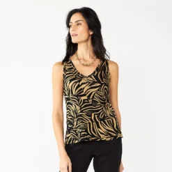 Women's Nine West Easy V-Neck Tank -Deals My Glow Wardrobe Store 5237679 Zebra