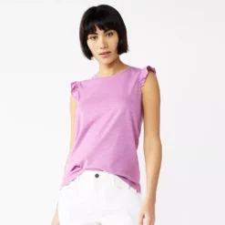 Petite Nine West Ruffle-Shoulder Top -Deals My Glow Wardrobe Store 5245225 Lavender Mauve