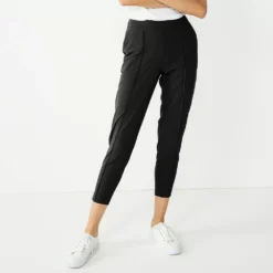 Women's Nine West Curvy Relaxed Pintucked Crop Pants -Deals My Glow Wardrobe Store 5245416 Mineral Black