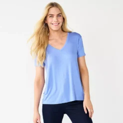 Petite Nine West Essential Short Sleeve V-Neck Tee -Deals My Glow Wardrobe Store 5246433 Valentina Peri