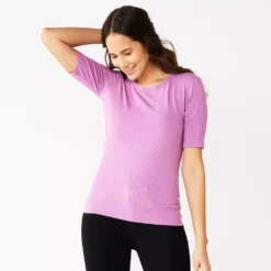 Petite Nine West Essential Elbow Sleeve Tee -Deals My Glow Wardrobe Store 5247058 Lavender Mauve