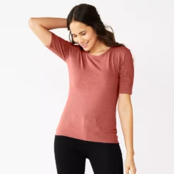 Petite Nine West Essential Elbow Sleeve Tee -Deals My Glow Wardrobe Store 5247058 Mauve Jewel