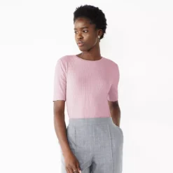 Petite Nine West Essential Elbow Sleeve Tee -Deals My Glow Wardrobe Store 5247058 Pink Hoodie