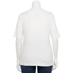 Plus Size Nine West Essential Fitted Elbow-Sleeve Tee -Deals My Glow Wardrobe Store 5247489 ALT