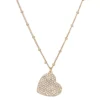 Nine West Pave Heart Pendant Necklace -Deals My Glow Wardrobe Store 5256931 Gold Tone