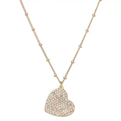 Nine West Pave Heart Pendant Necklace