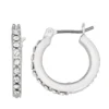 Nine West Simulated Crystal Mini Hoop Earrings -Deals My Glow Wardrobe Store 5257204 Silver Tone