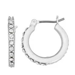 Nine West Simulated Crystal Mini Hoop Earrings
