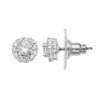 Nine West Cubic Zirconia Halo Stud Earrings -Deals My Glow Wardrobe Store 5257218 Silver Tone