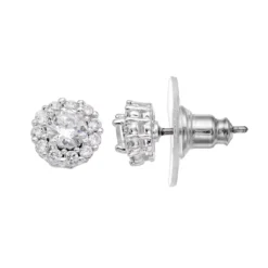 Nine West Cubic Zirconia Halo Stud Earrings