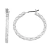 Nine West Textured Hoop Earrings -Deals My Glow Wardrobe Store 5257424 Silver Tone