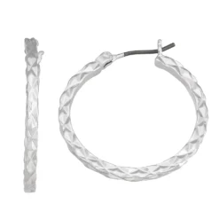 Nine West Textured Hoop Earrings