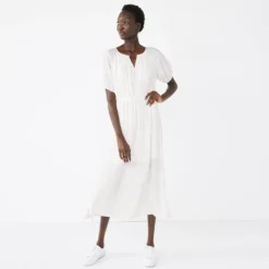 Petite Nine West Puff-Sleeve Midi Dress -Deals My Glow Wardrobe Store 5262045 Spring Zebra