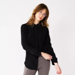 Petite Nine West Drapey Shirt -Deals My Glow Wardrobe Store 5262174 Black