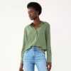 Petite Nine West Drapey Shirt -Deals My Glow Wardrobe Store 5262174 Signature Green