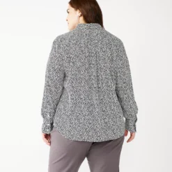 Plus Size Nine West Drapey Button Down Shirt -Deals My Glow Wardrobe Store 5262413 ALT