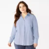 Plus Size Nine West Drapey Button Down Shirt