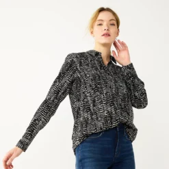 Women's Nine West Drapey Button Down Shirt -Deals My Glow Wardrobe Store 5271741 Black Snake