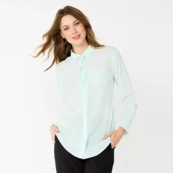 Women's Nine West Drapey Button Down Shirt -Deals My Glow Wardrobe Store 5271741 Spring Breeze
