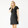 Women's Nine West Flutter Sleeve Wrap Dress -Deals My Glow Wardrobe Store 5280249 Mineral Black