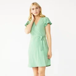 Women's Nine West Flutter Sleeve Wrap Dress -Deals My Glow Wardrobe Store 5280249 Mint Virtue