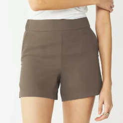 Women's Nine West Mid-Rise Pull-On Soft Shorts -Deals My Glow Wardrobe Store 5280255 Shark Cove