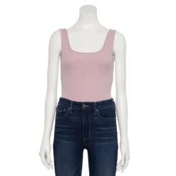 Women's Nine West Rib Scoopneck Tank Bodysuit -Deals My Glow Wardrobe Store 5288302 Washed Grape
