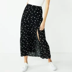 Women's Nine West Crosshatch Tiered Maxi Skirt -Deals My Glow Wardrobe Store 5330209 Black Abstract Ditsy