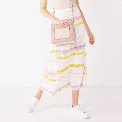 Women's Nine West Crosshatch Tiered Maxi Skirt