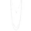 Nine West Silver Tone Simulated Crystal Textured Multi-Strand Necklace -Deals My Glow Wardrobe Store 5359134