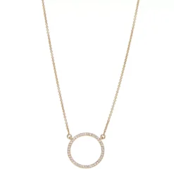 Nine West Crystal Circle Pendant Necklace -Deals My Glow Wardrobe Store 5503794 Gold Tone